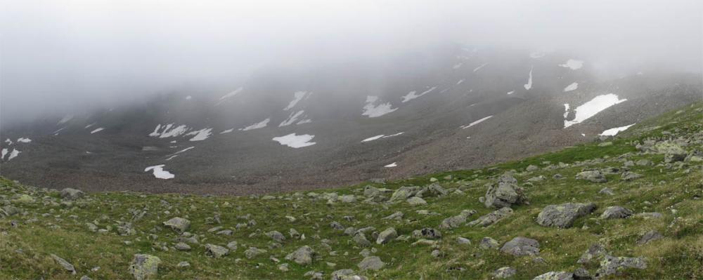 Blick auf die Gletschermoränen