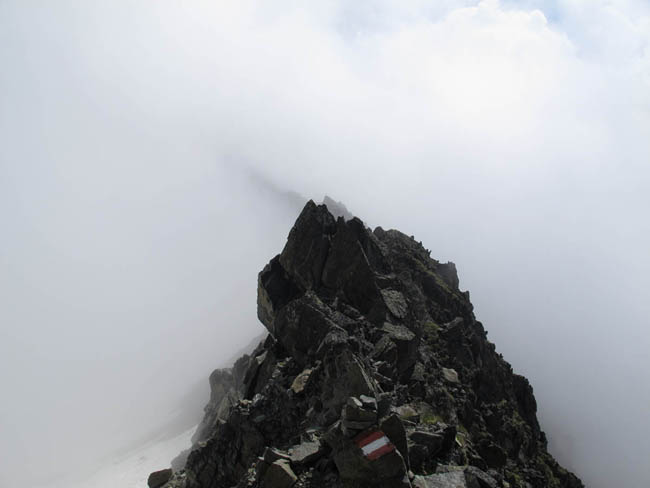 Atterkarjöchl auf 2970m im Nebel