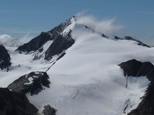 Blick auf Similaun, windumtost