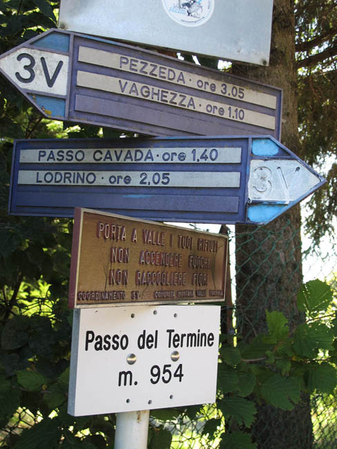 Passo del Termine auf dem L1 bzw. Sentiero 3V