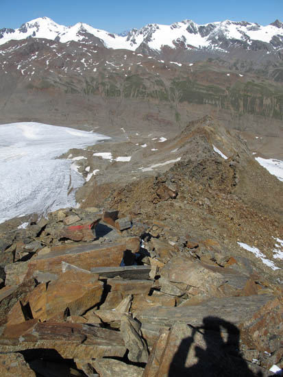 Weg vom Saykogel auf dem Grat