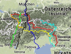 Vergleich unterschiedlicher Routen für eine Alpenüberquerung zu Fuß
